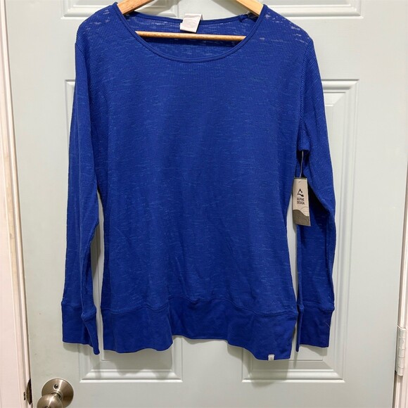 Alpine Design Tops - Alpine Design Womens Waffle Knit Thermal Top Blue Long Sleeve Size XL